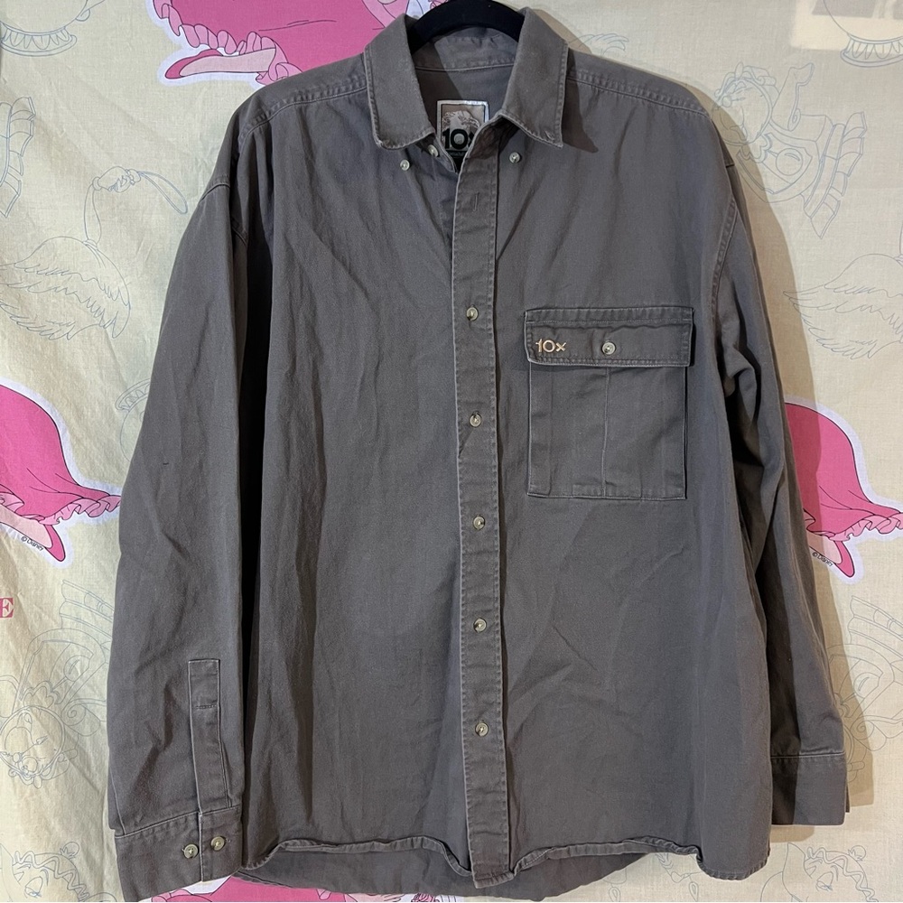 10X Gray Heavy Duty Button-Up Shirt